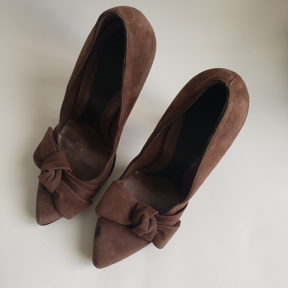 Marni | Suede Heels with Bow Detail - Picture 5 of 11